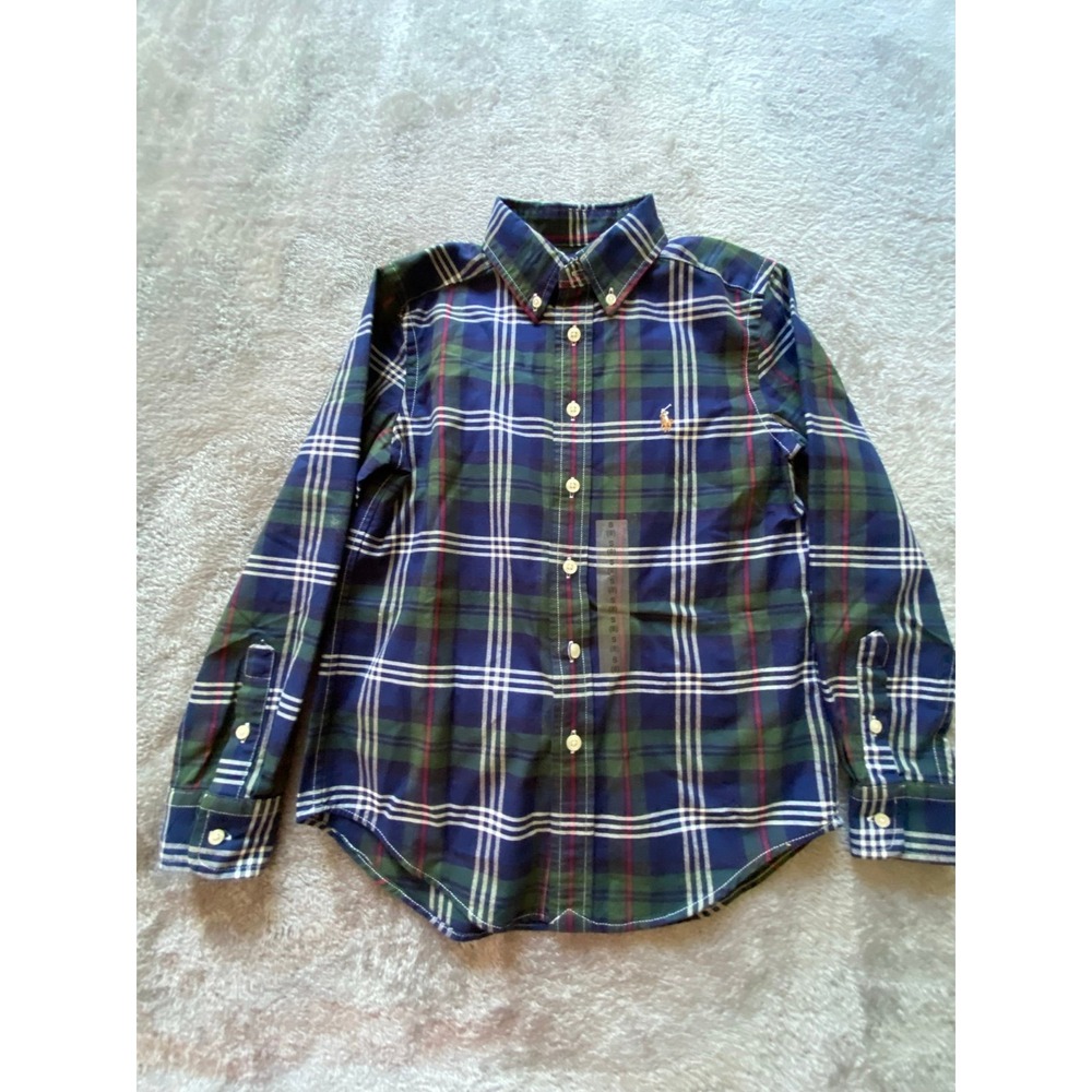 Polo Ralph Lauren Pony Shirt New Tag Boys 8 Button Blue Striped Event s4